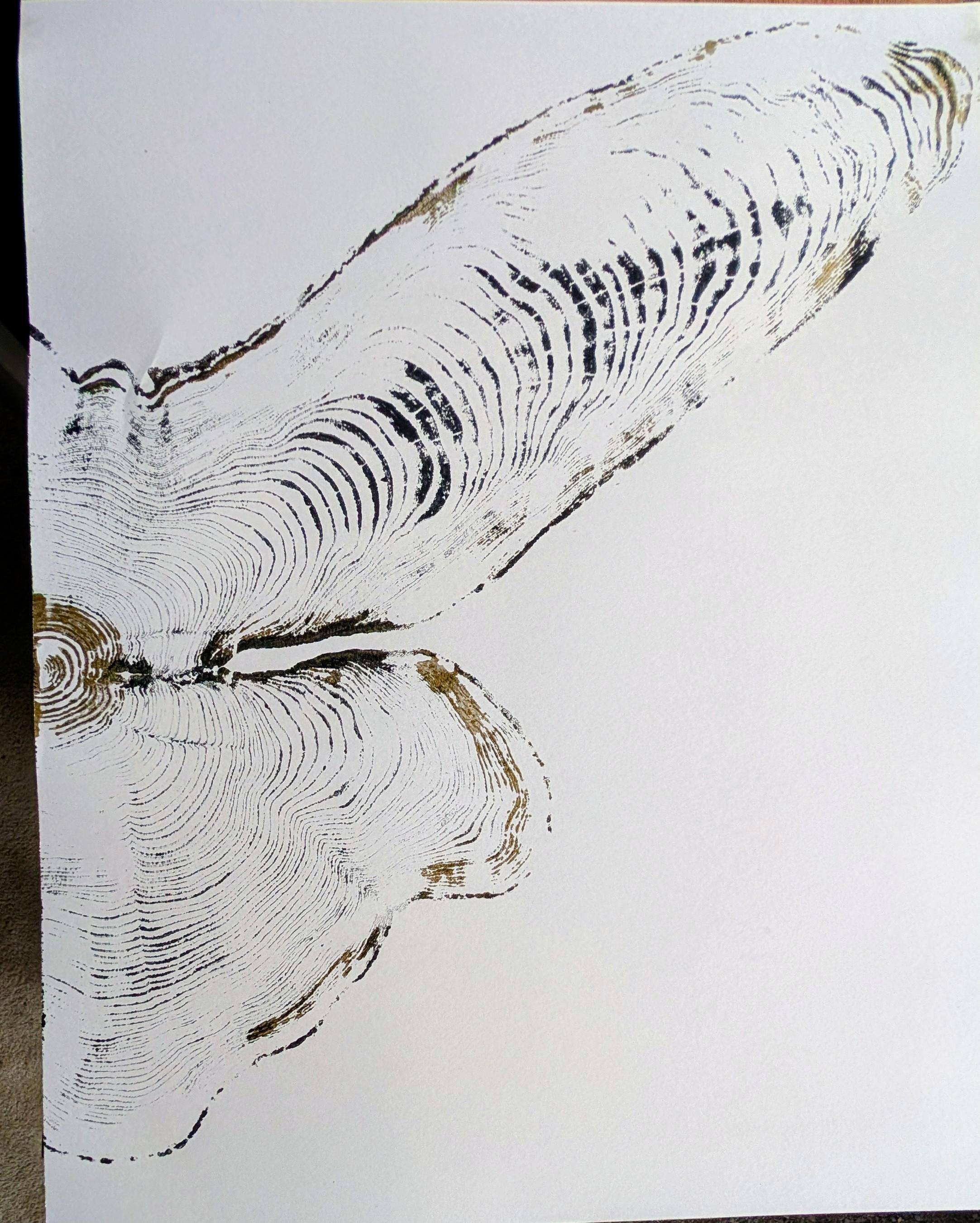 Right panel detail of Butterfly Cedar Diptych handmade on heavyweight art paper