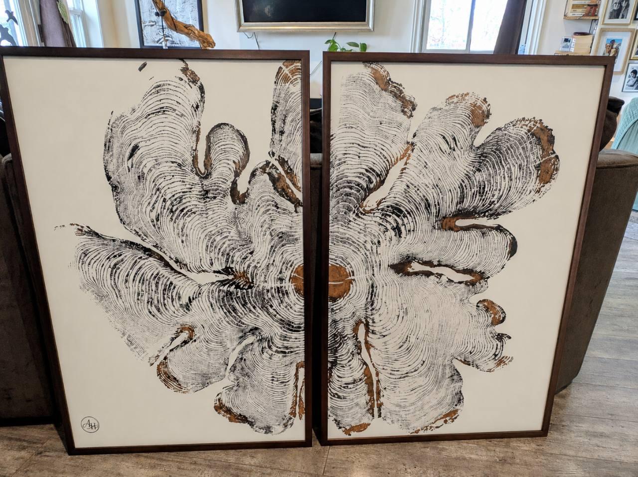 Original Ladysmith Cedar Bloom Diptych two panel cedar print