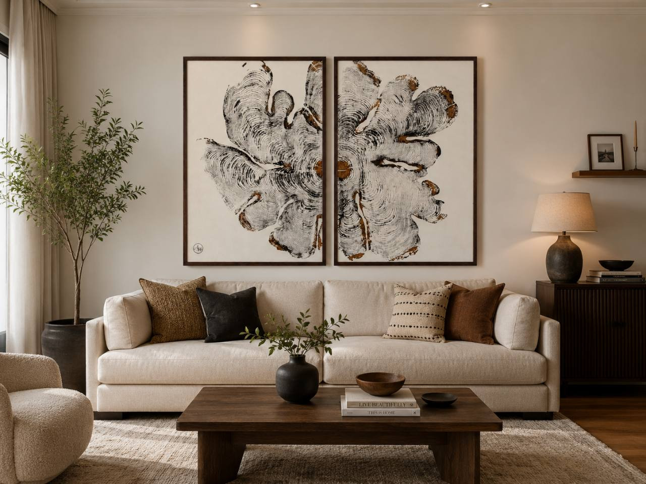 Ladysmith Cedar Bloom Diptych — view 1
