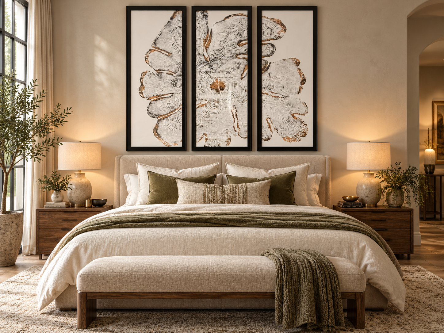 Ladysmith Tide Triptych three panel Vancouver Island wall art on a beach
